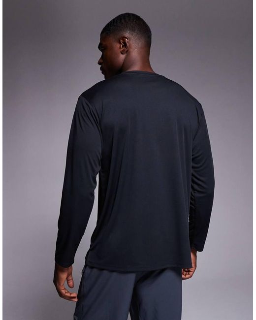 4505 Blue Quick Dry Technical Mesh Relaxed Fit Long Sleeve Running T-shirt for men