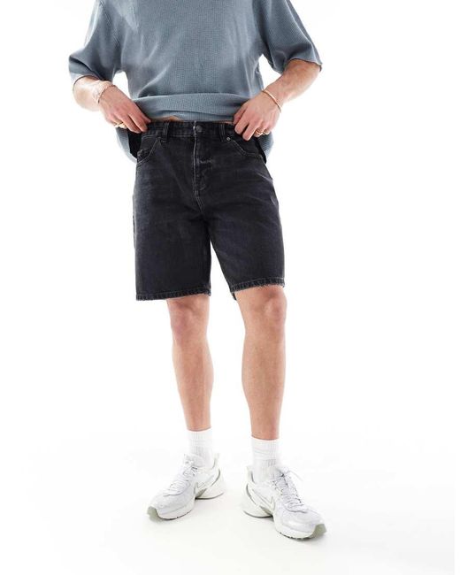 Pull&Bear Denim Shorts Met Regular Fit in het Blue voor heren