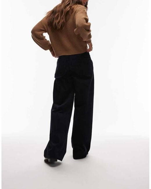 ARKET Black Wide Leg Cord Pants With Tailored Waistband