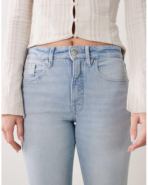 GOOD AMERICAN Blue Good Icon Straight Ankle Leg Jeans