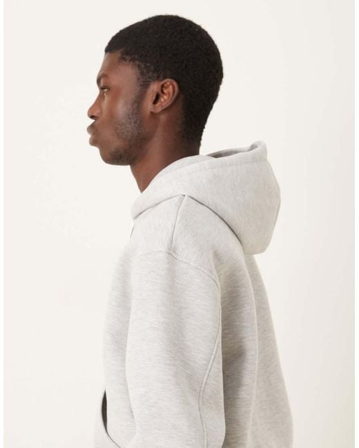 ASOS Natural Heavyweight Relaxed Boxy Zip Through Hoodie for men