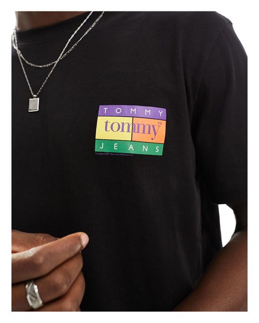 Tommy Hilfiger Black Regular Summer Flag T-shirt for men
