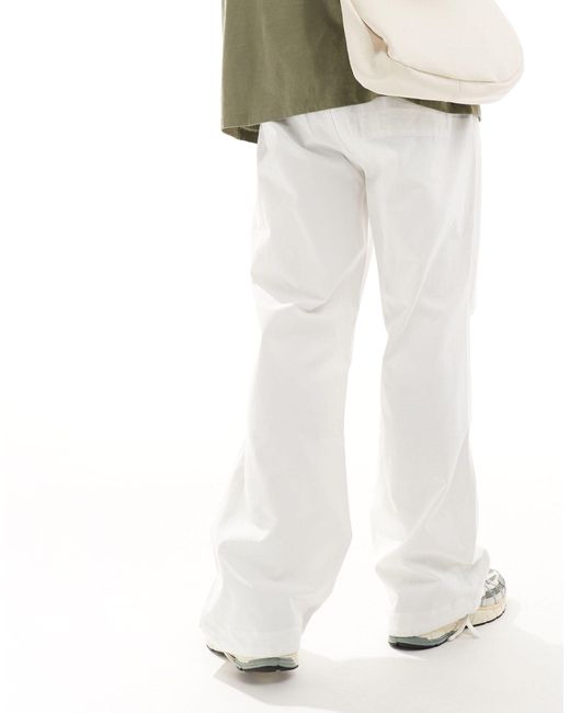 ASOS White Oversized Parachute Trousers for men