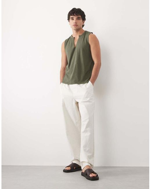ASOS Green Regular Fit Tank With V-neck for men