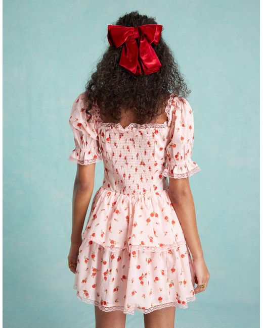 Miss Selfridge Pink Mini Tiered Corset Dress