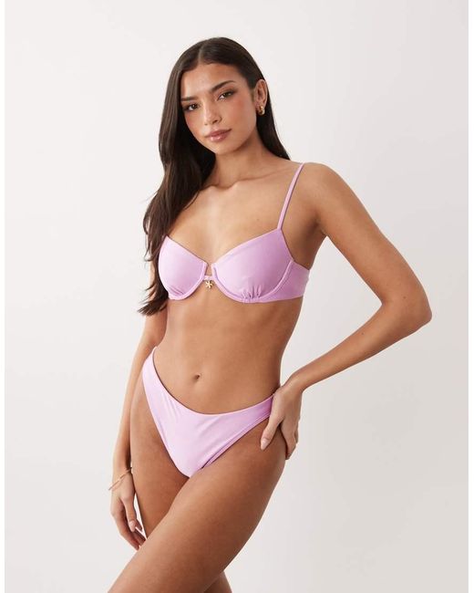 Abercrombie & Fitch Pink Balconette Bikini Top With Starfish Pendant Co-Ord