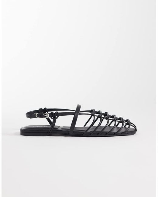 Calvin Klein White Jeans Strappy Leather Ballerina Flats