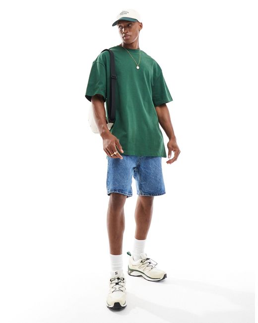 Great - t-shirt coupe carrée - foncé Weekday pour homme en coloris Green