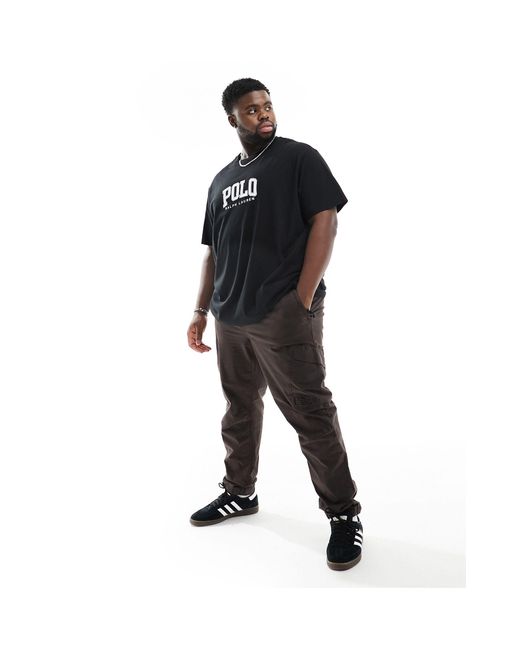 Polo Ralph Lauren Big & tall – t-shirt mit college-logo in Black für Herren