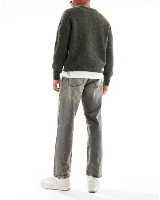 Vaqueros De Corte Recto Con Lavado Gris De ASOS de hombre de color Gray