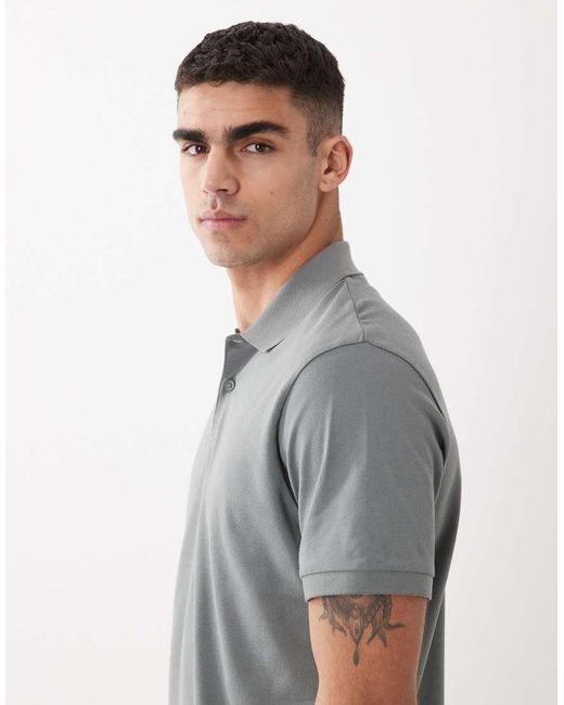 ASOS Gray Essentials Regular Fit Polo for men