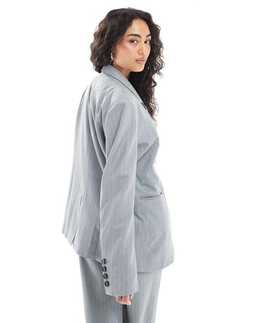 NARRATED Gray Oversized Blazer