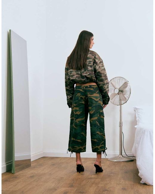 Lioness Black Exclusive Frankie Tie Detail Cropped Wide Leg Capris