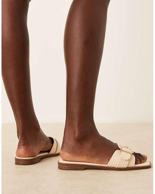 Raid Brown Nikola Buckle Flat Sandals