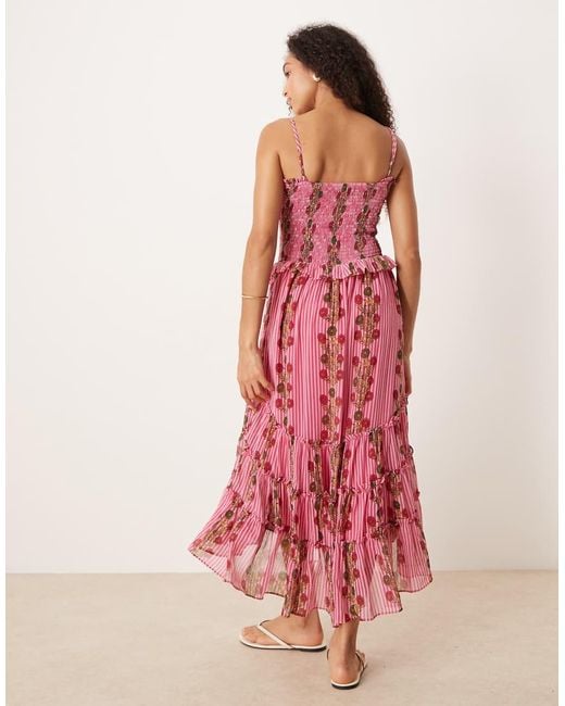 pink dress for women maxi FORTUNATE ONE Blushing Lovers Maxi Dress Pink