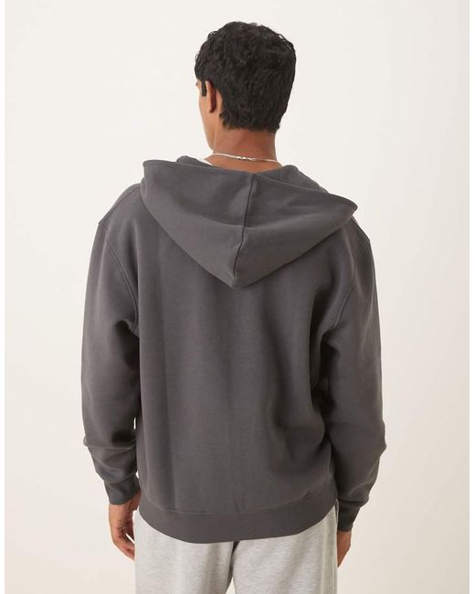 Sudadera Gris Básica Holgada Con Capucha Y Cremallera De ASOS de hombre de color Gray