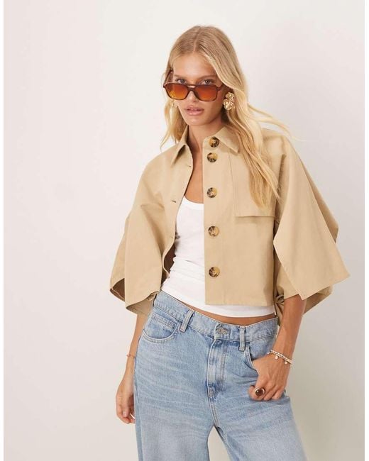 Mango Cropped Oversized Jack in het Blue