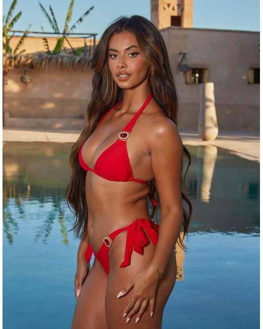 Moda Minx Red X Sophie Piper Amour Tie Side Bikini Bottom