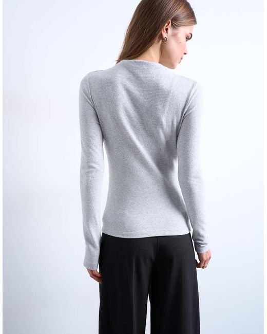 TOPSHOP White Button Down Long Sleeve Cardigan Top