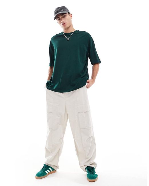 Camiseta Verde Extragrande Con Estampado De Nombre De Ciudad En La Espalda De -Marrón ASOS de hombre de color Blue