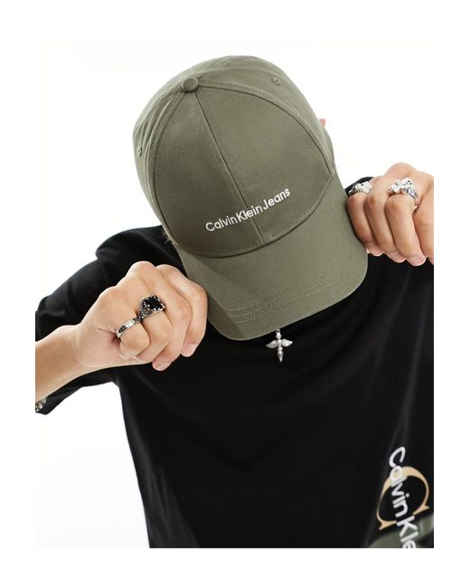Calvin Klein Black Instututional Logo Cap for men