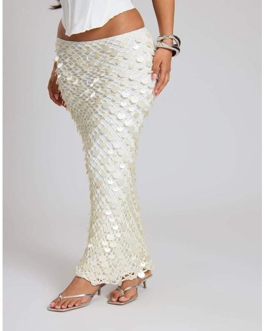 Missy Empire Blue Knit Shell Maxi Skirt