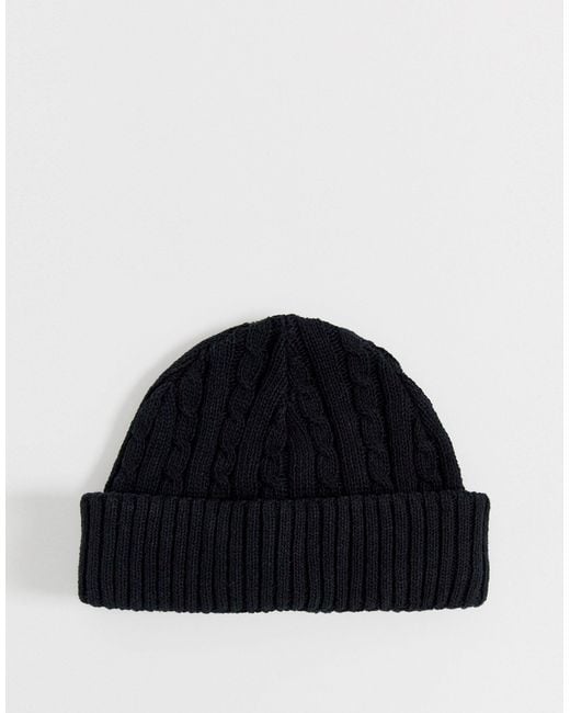 mini fisherman beanie black