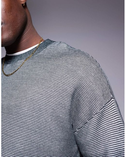 ARMANI EXCHANGE – gerippter strickpullover in Gray für Herren