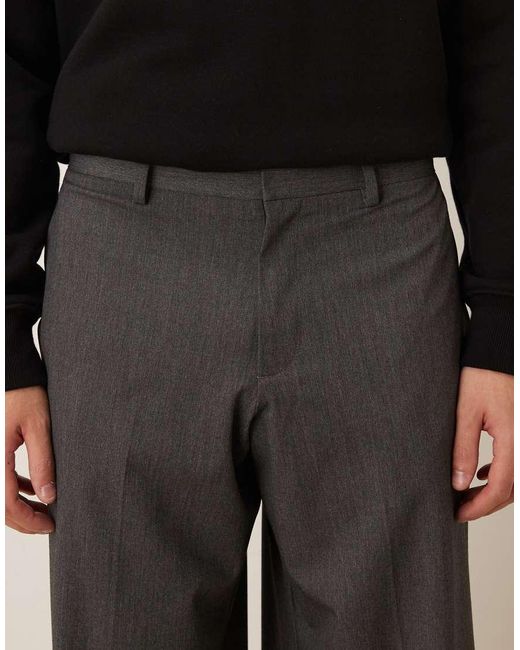 ASOS Black Tailored Loose Leg Trousers for men