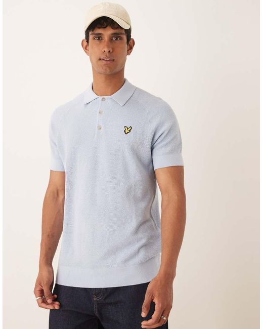 Lyle & Scott Blue Linen Polo for men