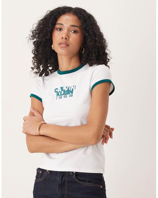 Calvin Klein White Calvin klein – ringer-t-shirt