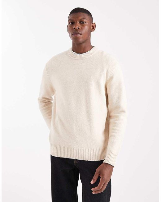 Maglione Comodo Girocollo Color Crema di Only & Sons in Natural da Uomo