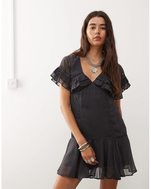 black mini tea dress BlackMilk | Black Short Tea Party Dress | Black