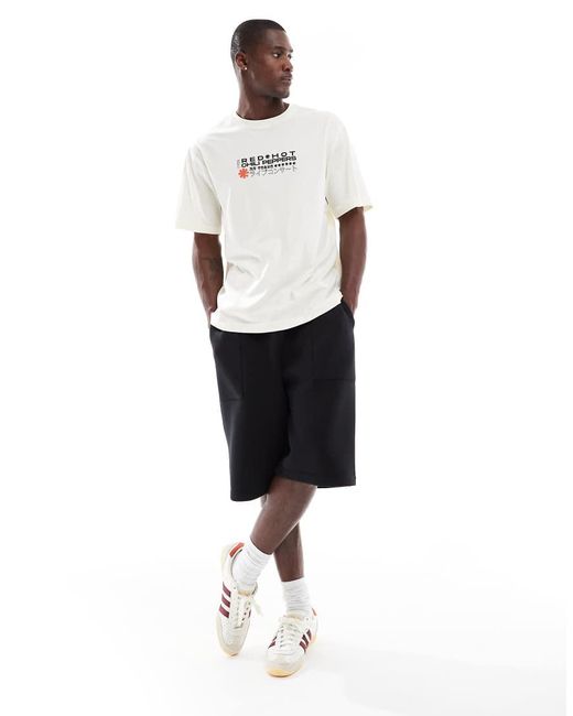 Camiseta Color Crudo Extragrande Con Estampado De Hot Chilli Peppers De -Blanco Only & Sons de hombre de color White