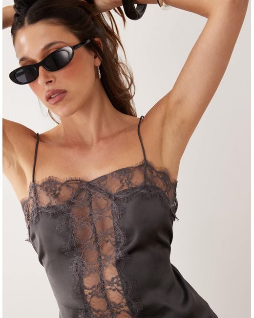 ASOS Brown Lace Button Front Cami