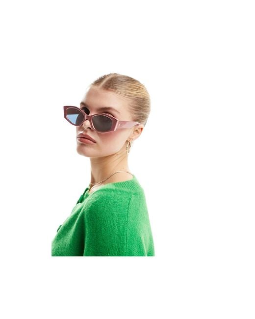 ALDO Green Slim Hexagonal Sunglasses