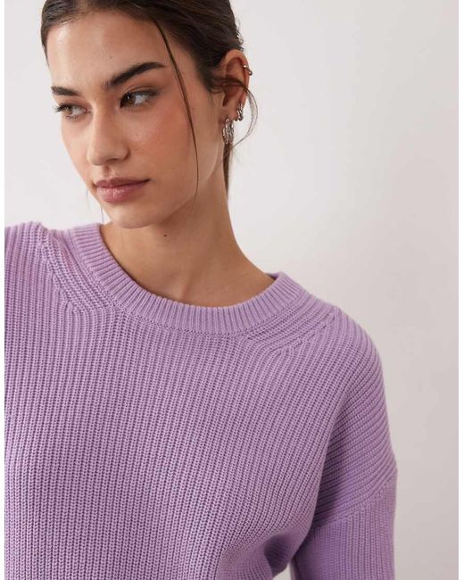 JJXX Purple Crew Neck Ribbed Sweater