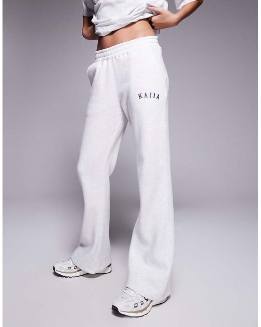 Joggers De Pernera Ancha De Mezcla De Algodón De (Parte De Un Conjunto) Kaiia de color White