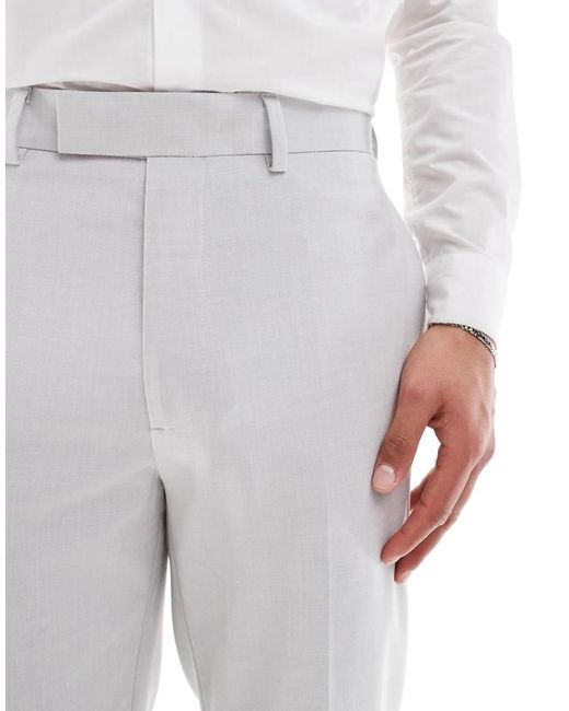 ASOS White Tapered Suit Trousers for men