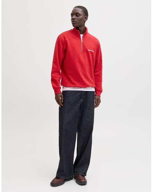 Jack & Jones Red Half Zip for men
