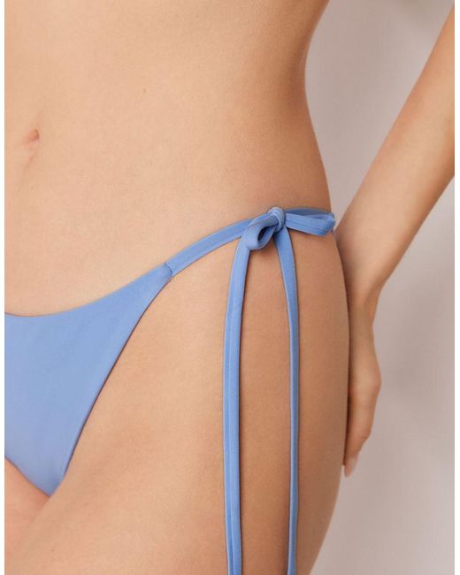 Calzedonia Blue Premium Fit Tie-Side Brazilian Bikini Bottom