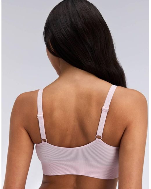 Boux Avenue Pink Nursing Bralette Ribbed Bow Embroidered Maternity Underwear
