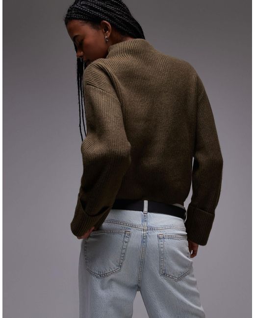 Mango Gray – hochgeschlossener pullover aus grobstrick