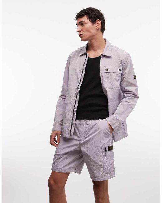 Barbour White Inline Co-ord Logo Shorts for men