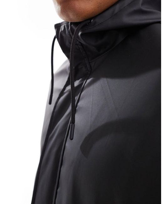ASOS Black Shower Resistant Rubberised Rain Jacket for men