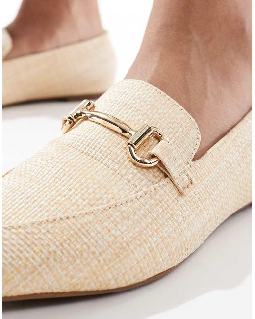 London Rebel Loafers Van Raffia Met Gesp En Puntige Neus in het Blue