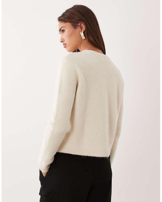 ASOS Natural Knitted Cardigan With Frog Fastenings