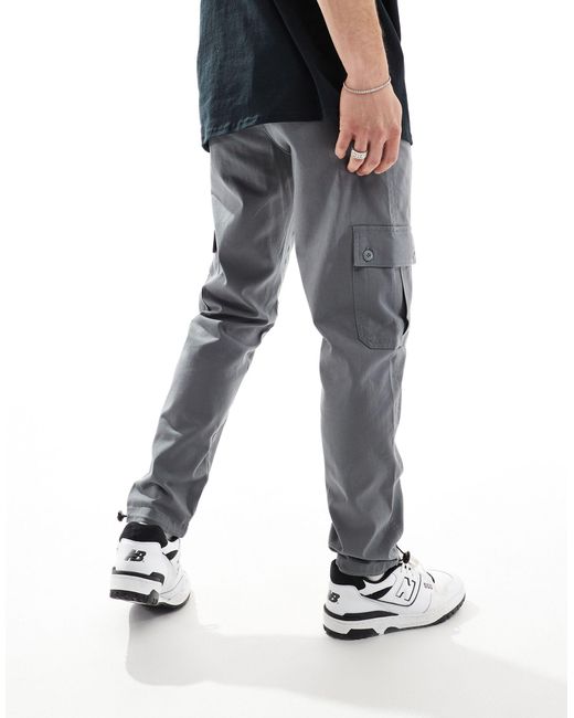 ASOS Gray Tapered Cargo Trouser for men
