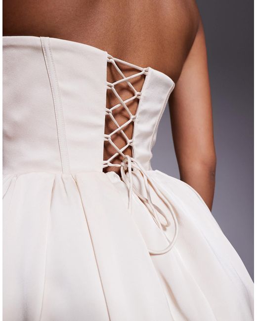 Oh Polly White Emeline Bandeau Prom Mini Dress