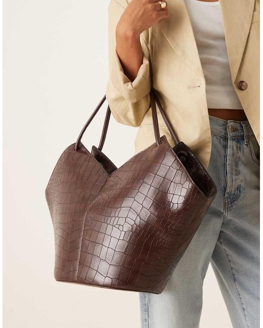 ASOS Tote Tas Met Vaasvorm En Handvat in het Brown